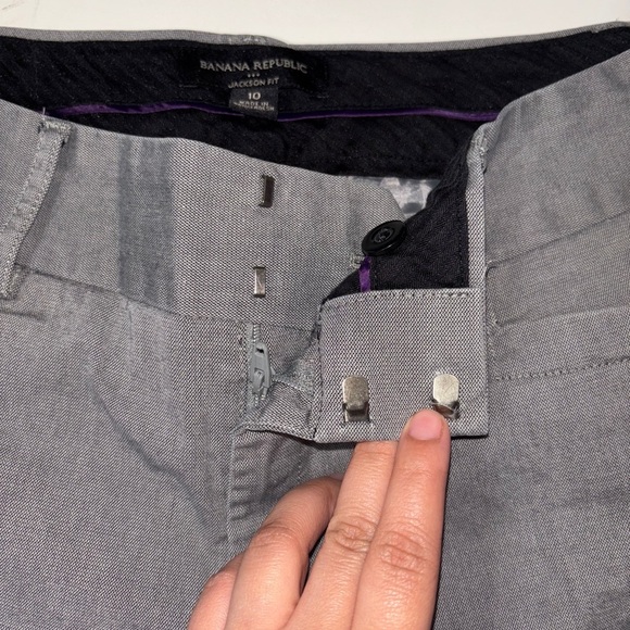 Banana Republic Gray Straight-Leg Pants Size 10 - Picture 10 of 11